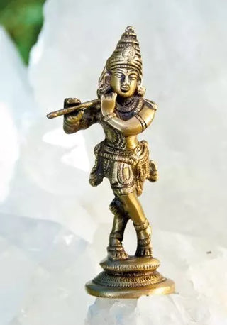 Krishna i Messing 12 Cm
