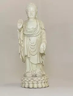 Buddha Stående Hvit 24,5 Cm