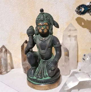 Hanuman Grønn Messing 13 Cm