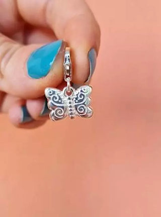 Charm til Armbånd i Sølv Sommerfugl Charm til Armbånd (22mm)