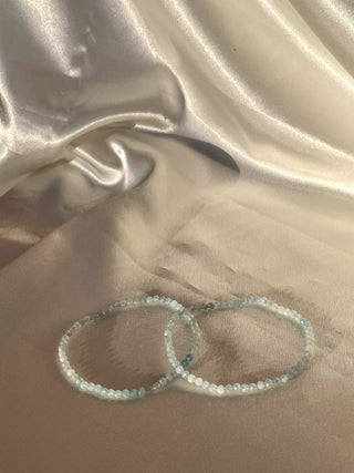 Akvamarin Armbånd Fasettert (3mm)