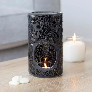 Røkelsesbrenner Glassmosaikk Sort