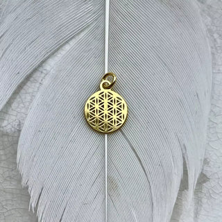 Flower of Life Anheng i Gullbelagt Sølv