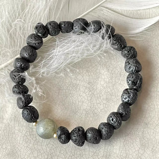Lava Labradoritt Armbånd
