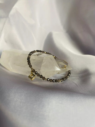 Røykkvarts Armbånd Fasettert (3mm)