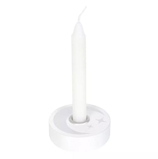 Spell Candle Holder Måne Hvit