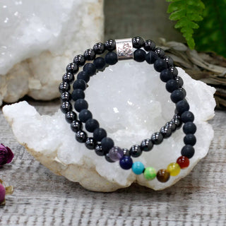 Armbånd - Chakra magnet - sort naturstein