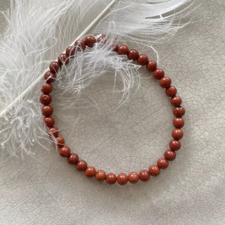Rød Jaspis Armbånd Rød Jaspis Armbånd - 4mm M/L