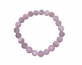 Armbånd fasettert Rosenkvarts (8mm)