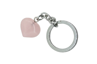 Nøkkelring hjerte i rosenkvarts