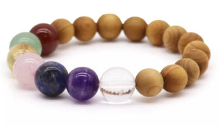Armbånd Sedertre med Chakrakrystaller