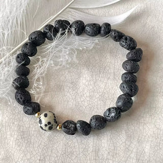 Armbånd Lavasten Jaspis Dalmatiner