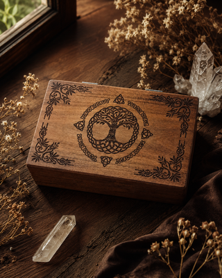 Livets tre/Yggdrasil treboks i akasie